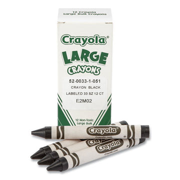 Crayola® Large Crayons, Black, 12-box freeshipping - TVN Wholesale